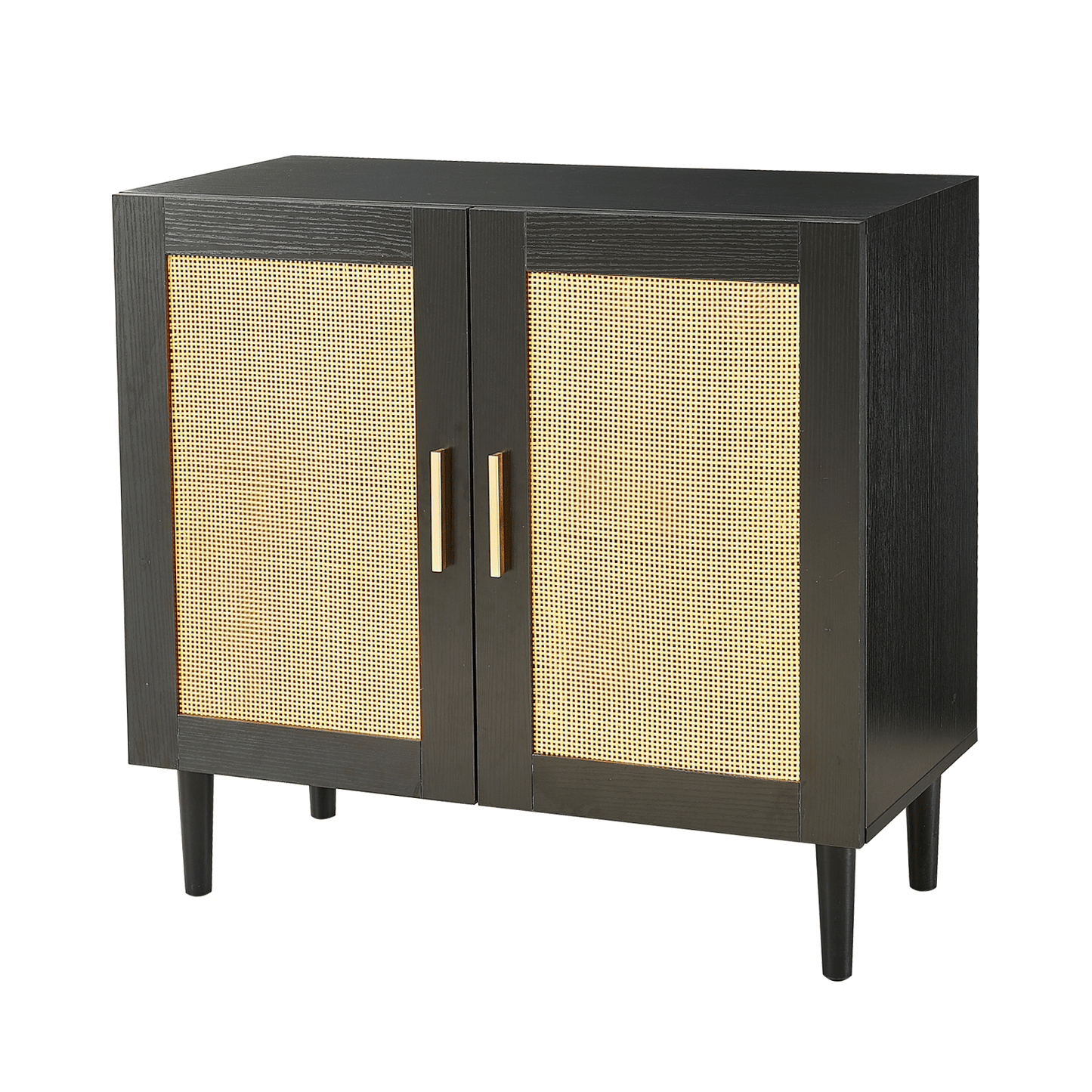 Side panel buffet cabinet with natural rattan door, rattan storage cabinet with adjustable shelves, side panel and buffe image 6