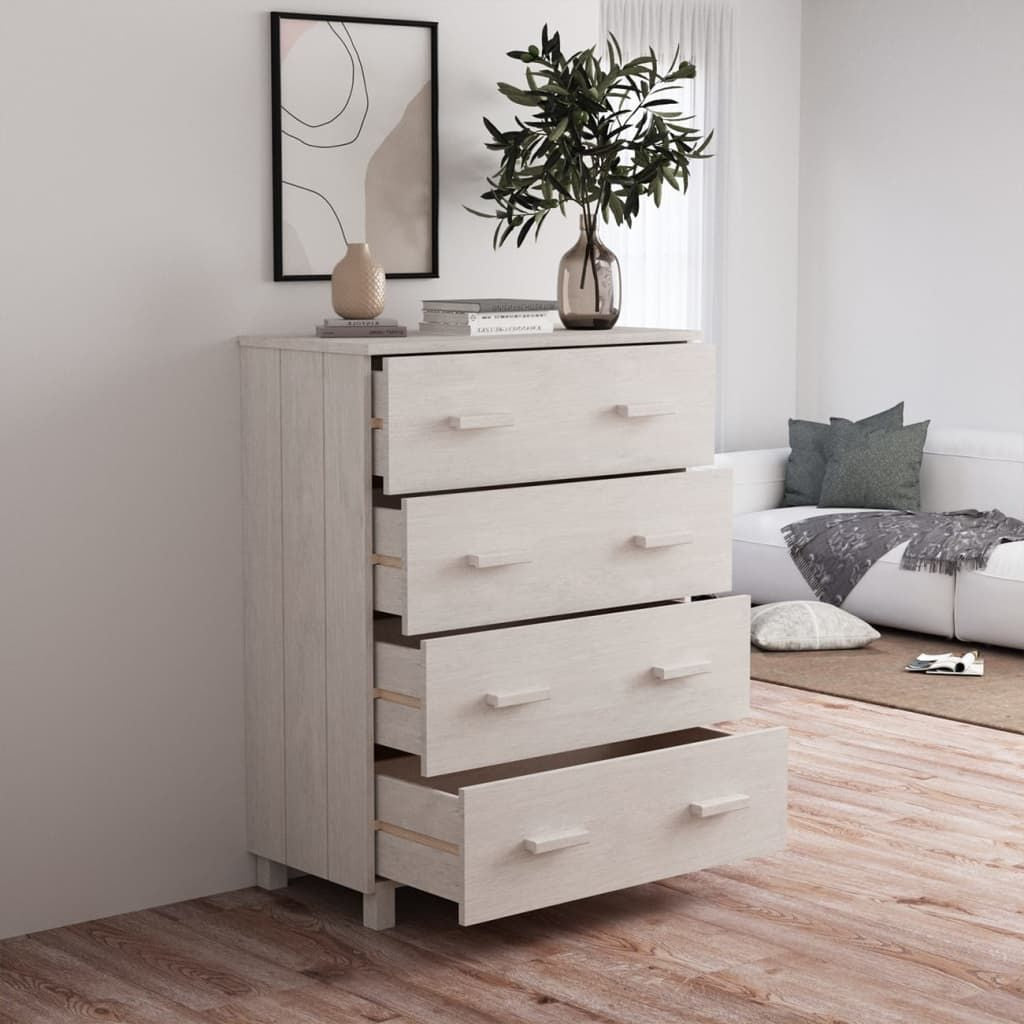 Sideboard HAMAR White 31.1"x15.7"x40.7" Solid Wood Pine image 7