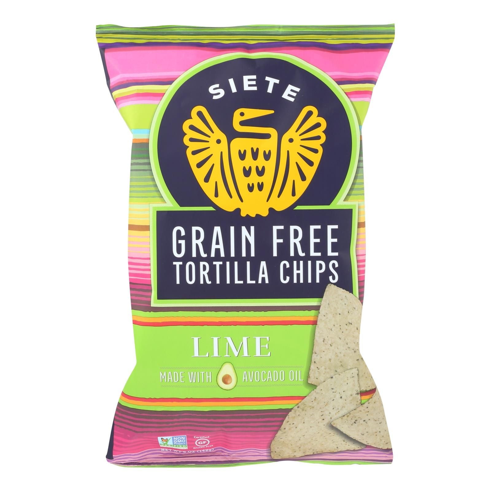 Siete Tortilla Chip - Lime - Case Of 12 - 5 Oz image 1
