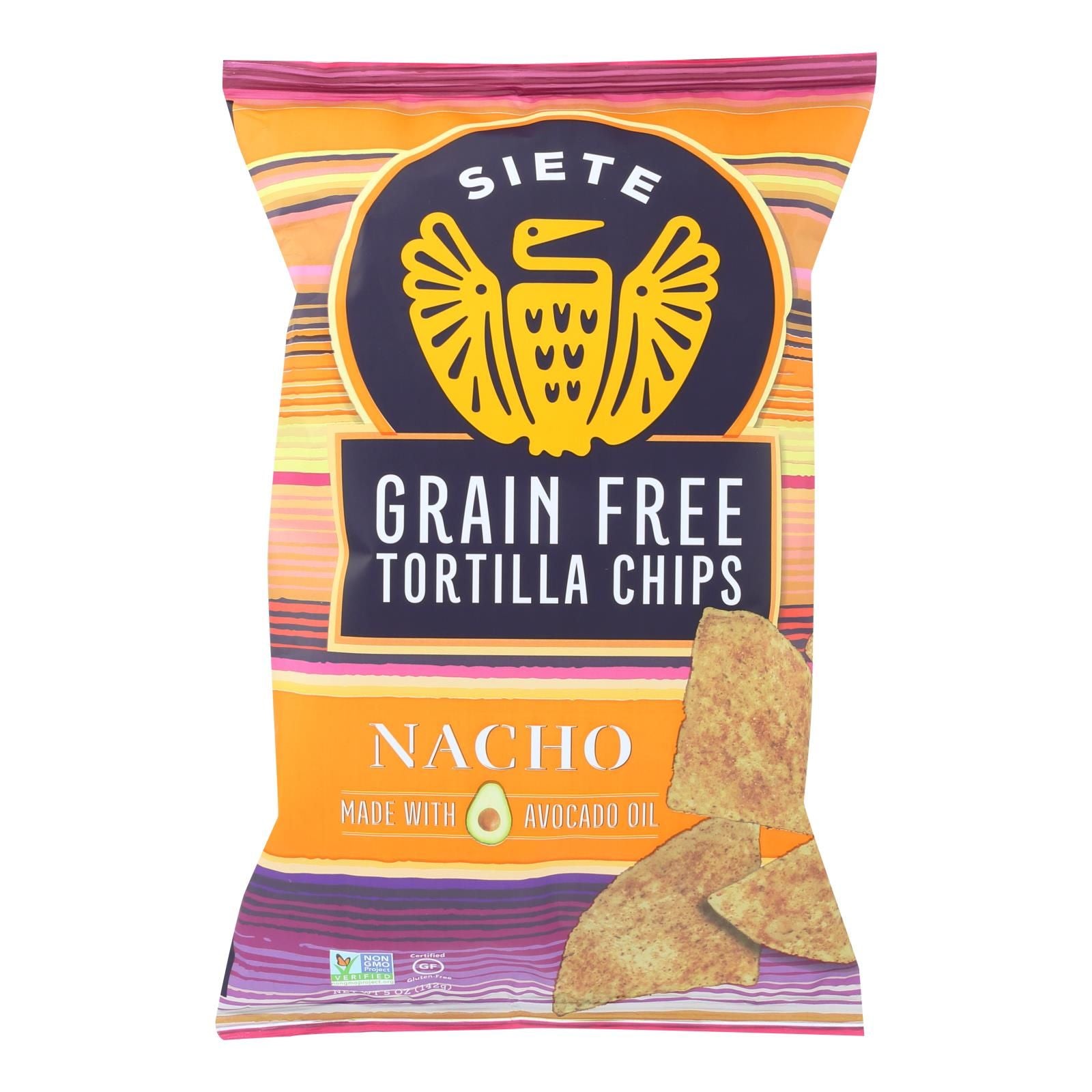 Siete Tortilla Chip - Nacho - Case Of 12 - 5 Oz image 1