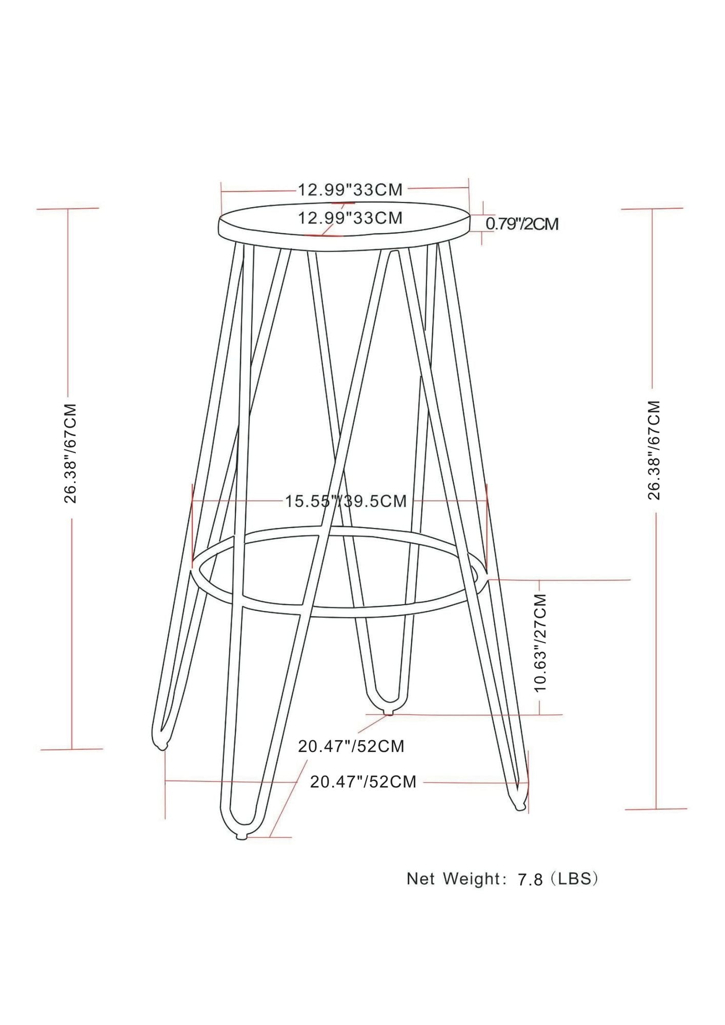 Simeon - 26" Metal Counter Height Stool with Wood Seat (Set of 2) - Cocoa Brown / Black image 7