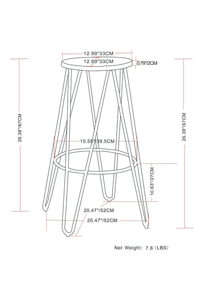 Simeon - 26" Metal Counter Height Stool with Wood Seat (Set of 2) - Cocoa Brown / Black image 7