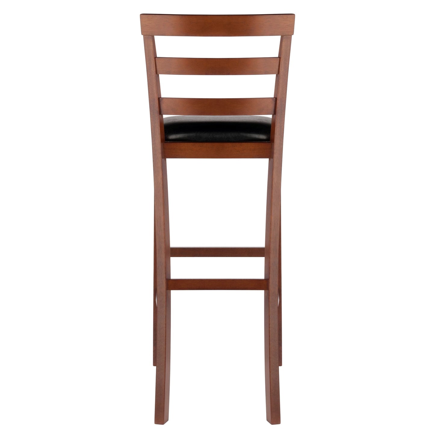 Simone Cushion Ladder-back Seat Bar Stools; 2-Pc Set; Black & Walnut image 7