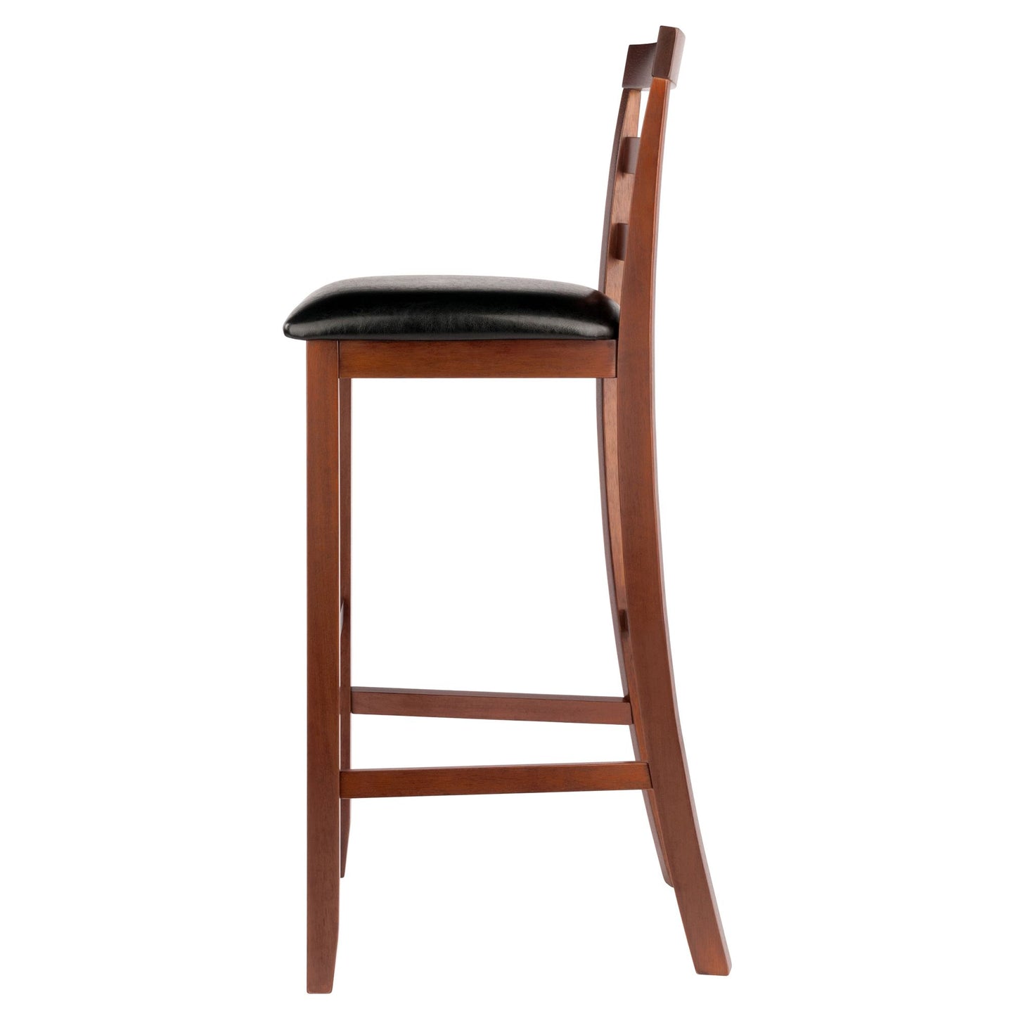 Simone Cushion Ladder-back Seat Bar Stools; 2-Pc Set; Black & Walnut image 8