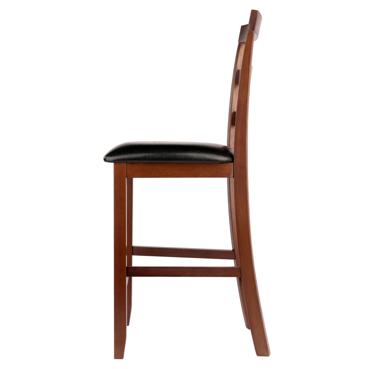 Simone Cushion Ladder-back Seat Counter Stools; 2-Pc Set; Black & Walnut image 8