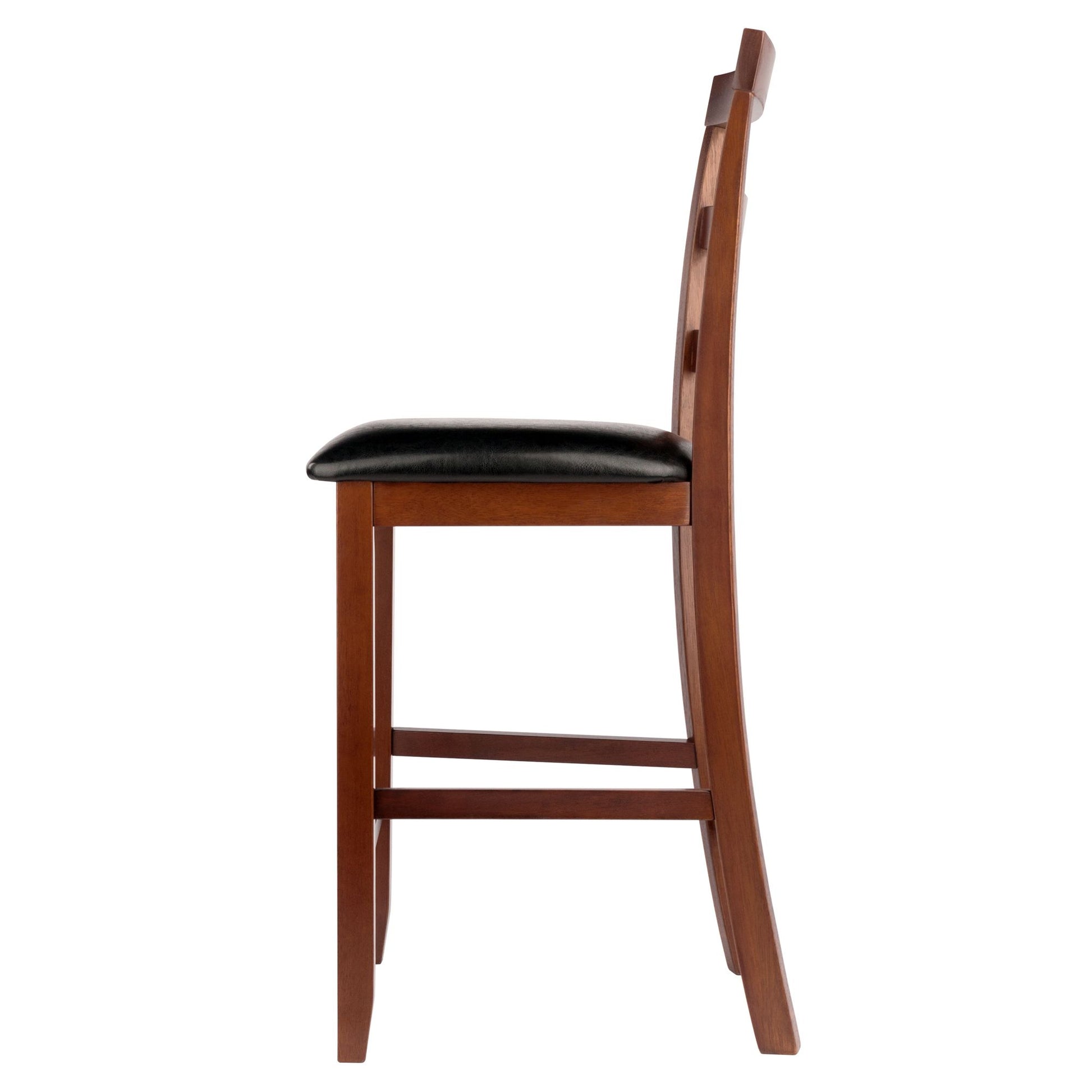Simone Cushion Ladder-back Seat Counter Stools; 2-Pc Set; Black & Walnut image 8