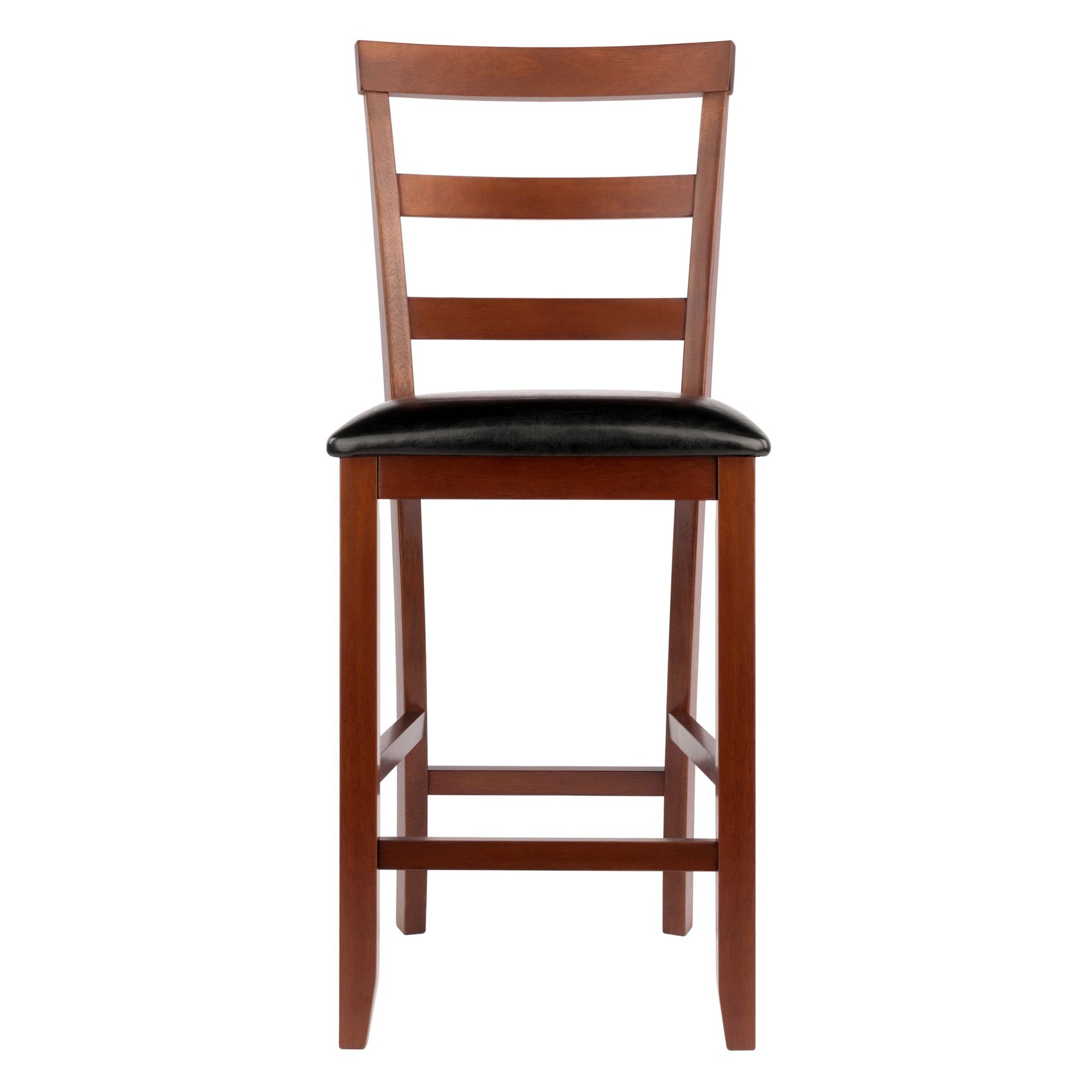 Simone Cushion Ladder-back Seat Counter Stools; 2-Pc Set; Black & Walnut image 9