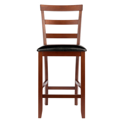 Simone Cushion Ladder-back Seat Counter Stools; 2-Pc Set; Black & Walnut image 9
