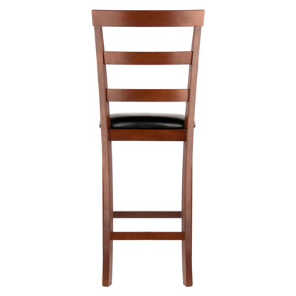 Simone Cushion Ladder-back Seat Counter Stools; 2-Pc Set; Black & Walnut image 7