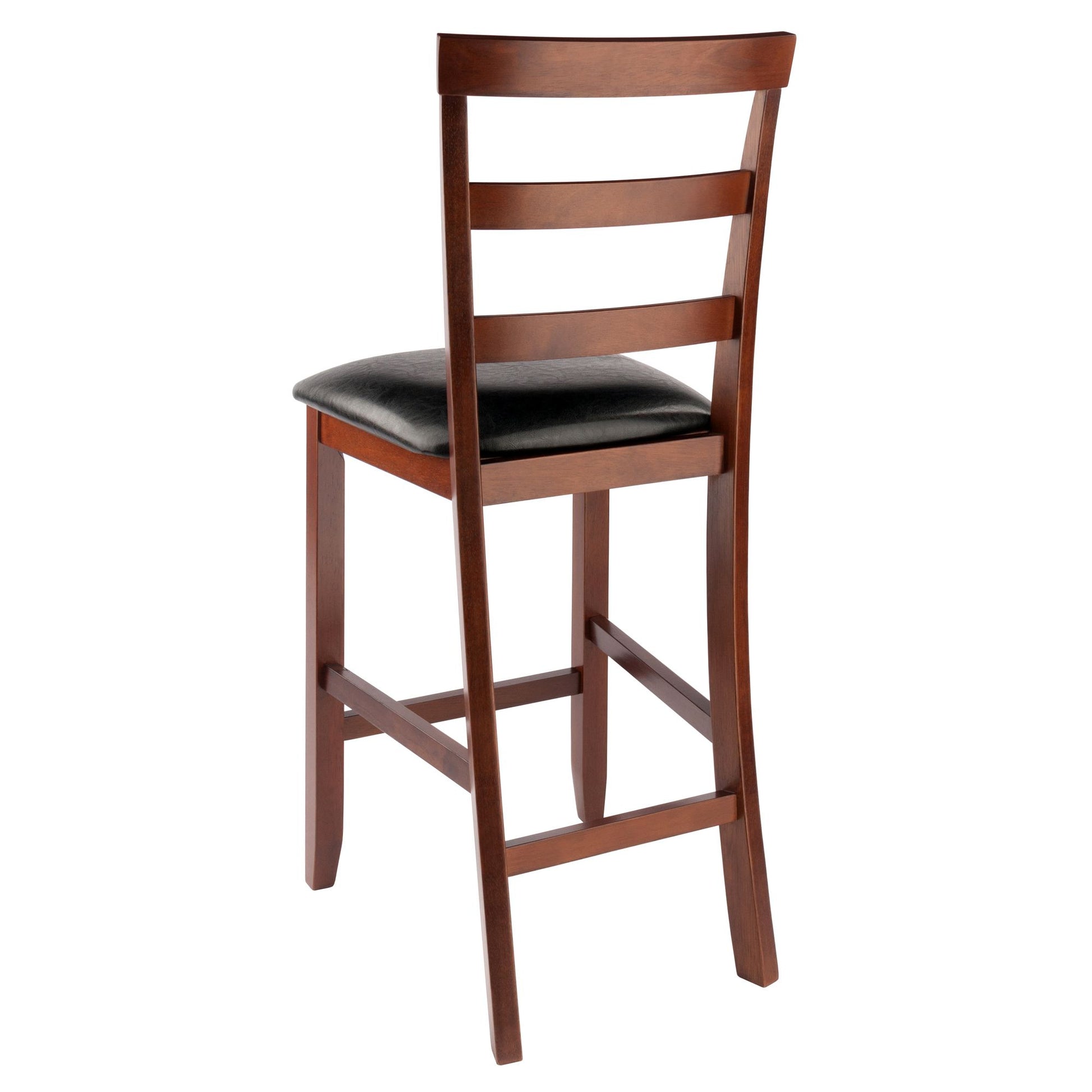 Simone Cushion Ladder-back Seat Counter Stools; 2-Pc Set; Black & Walnut image 6