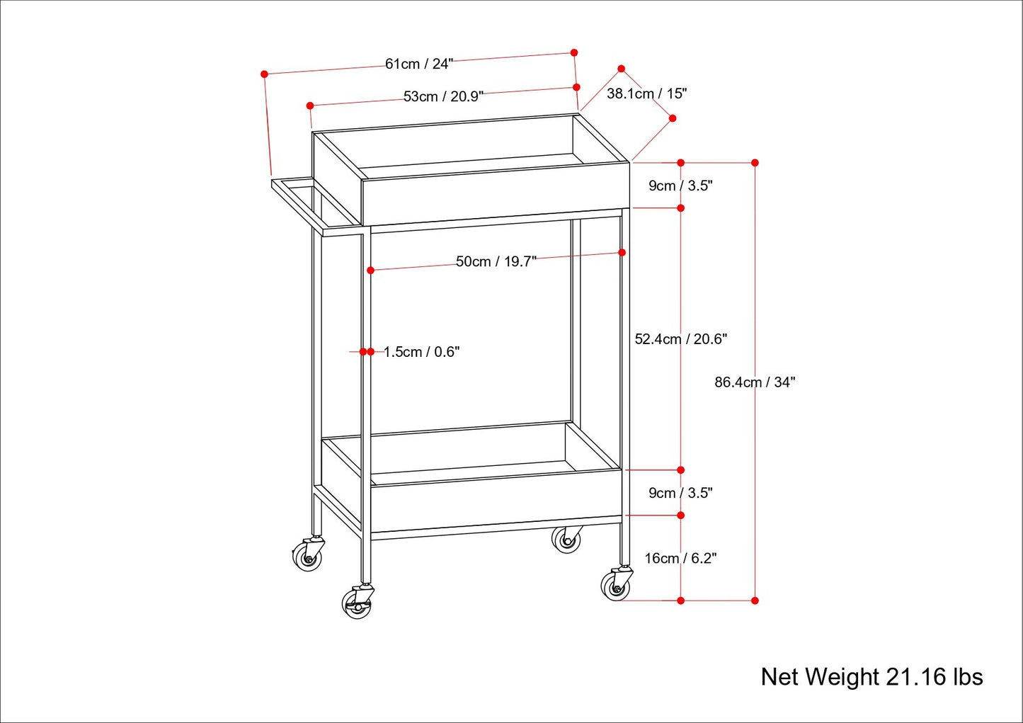 Simons - 24" Bar Cart - Natural image 9