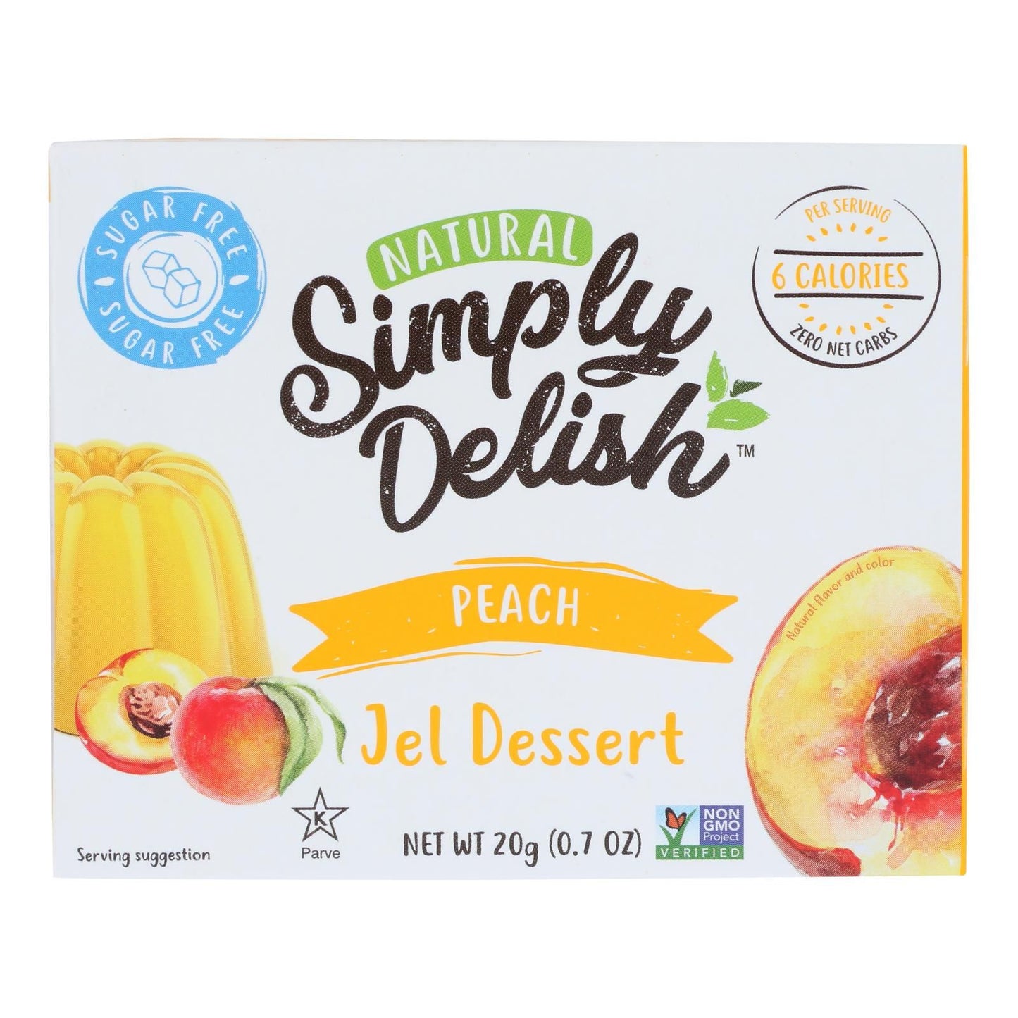 Simply Delish Jel Dessert - Peach - Case Of 6 - 1.6 Oz. image 1