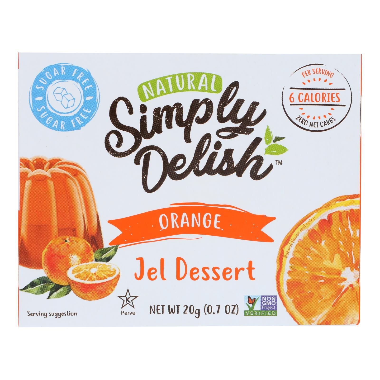 Simply Delish Natural Jel Dessert - Orange - Case Of 6 - 1.6 Oz. image 1