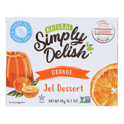 Simply Delish Natural Jel Dessert - Orange - Case Of 6 - 1.6 Oz. image 1
