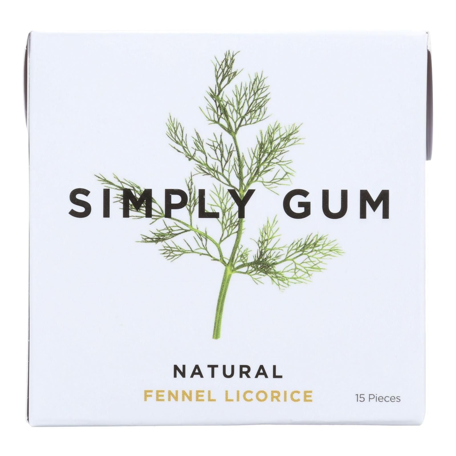 Simply Gum All Natural Gum - Fennel Licorice - Case Of 12 - 15 Count image 1