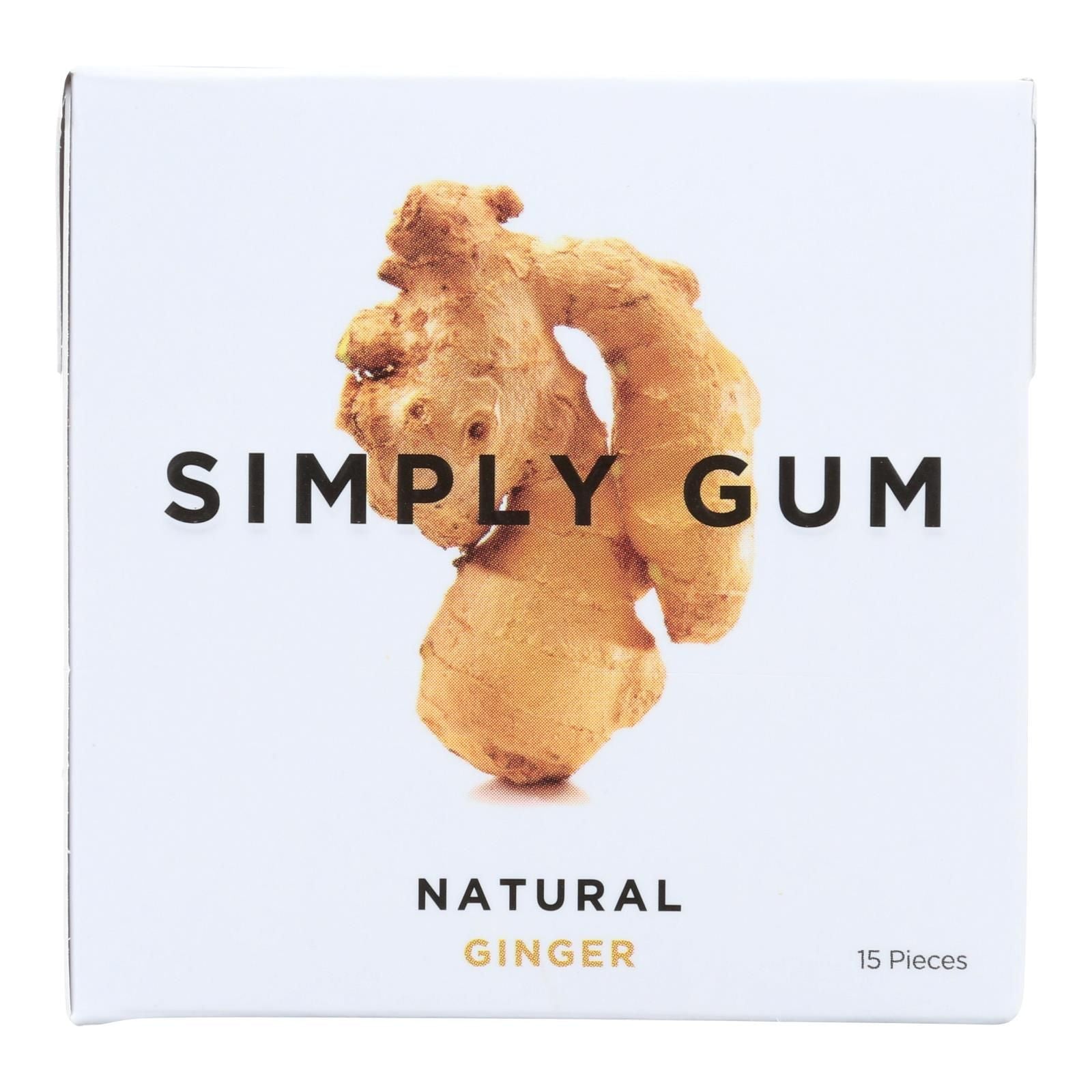Simply Gum All Natural Gum - Ginger - Case Of 12 - 15 Count image 1