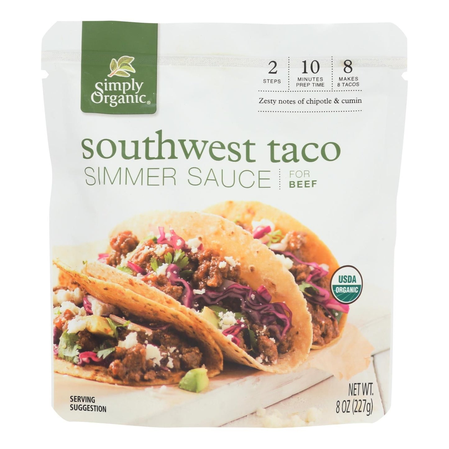 Simply Organic Simmer Sauce - Organic - Southwest Taco - Case Of 6 - 8 Oz image 1