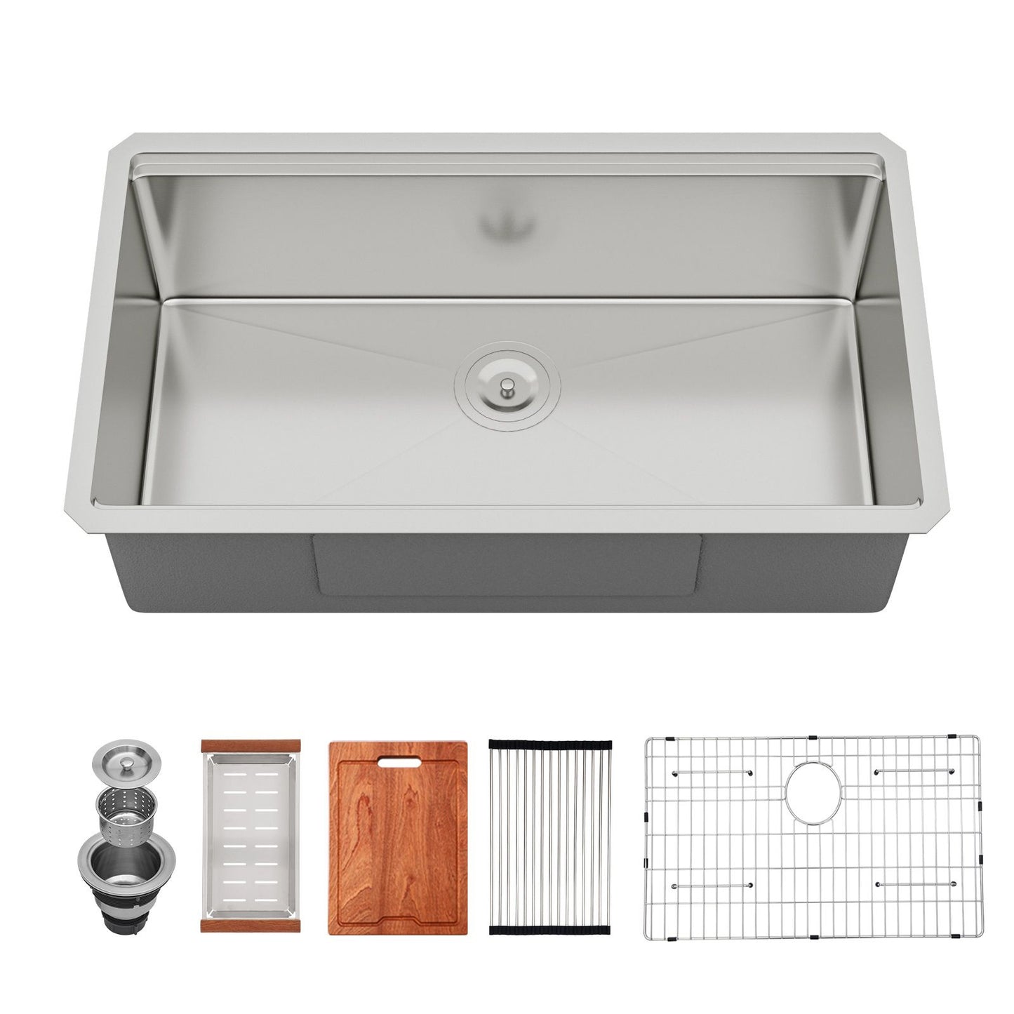 Single Bowl Undermount Workstation Kitchen Sink - 33"x19"x 10" Inch 16 Gauge Stainless Steel Deep Sink image 6