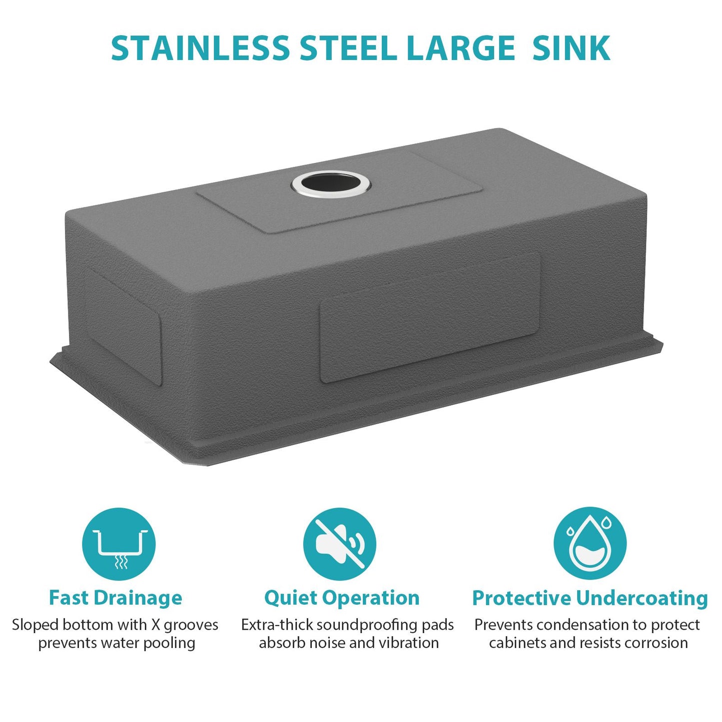 Single Bowl Undermount Workstation Kitchen Sink - 33"x19"x 10" Inch 16 Gauge Stainless Steel Deep Sink image 11