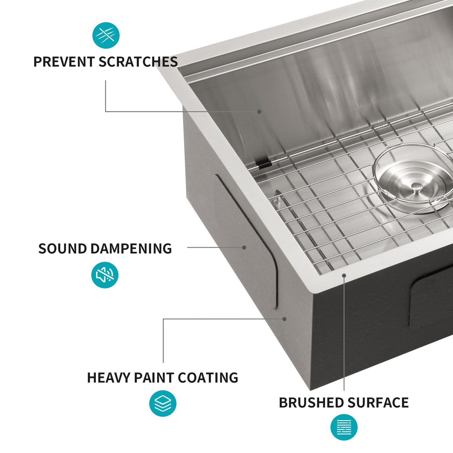 Single Bowl Undermount Workstation Kitchen Sink - 33"x19"x 10" Inch 16 Gauge Stainless Steel Deep Sink image 8