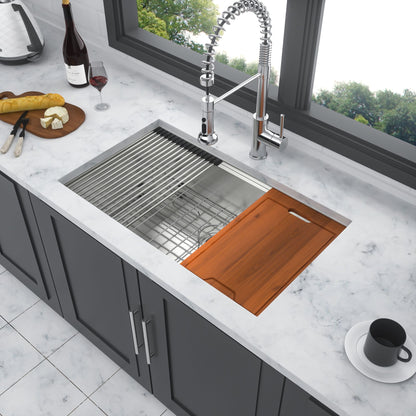 Single Bowl Undermount Workstation Kitchen Sink - 33"x19"x 10" Inch 16 Gauge Stainless Steel Deep Sink image 3