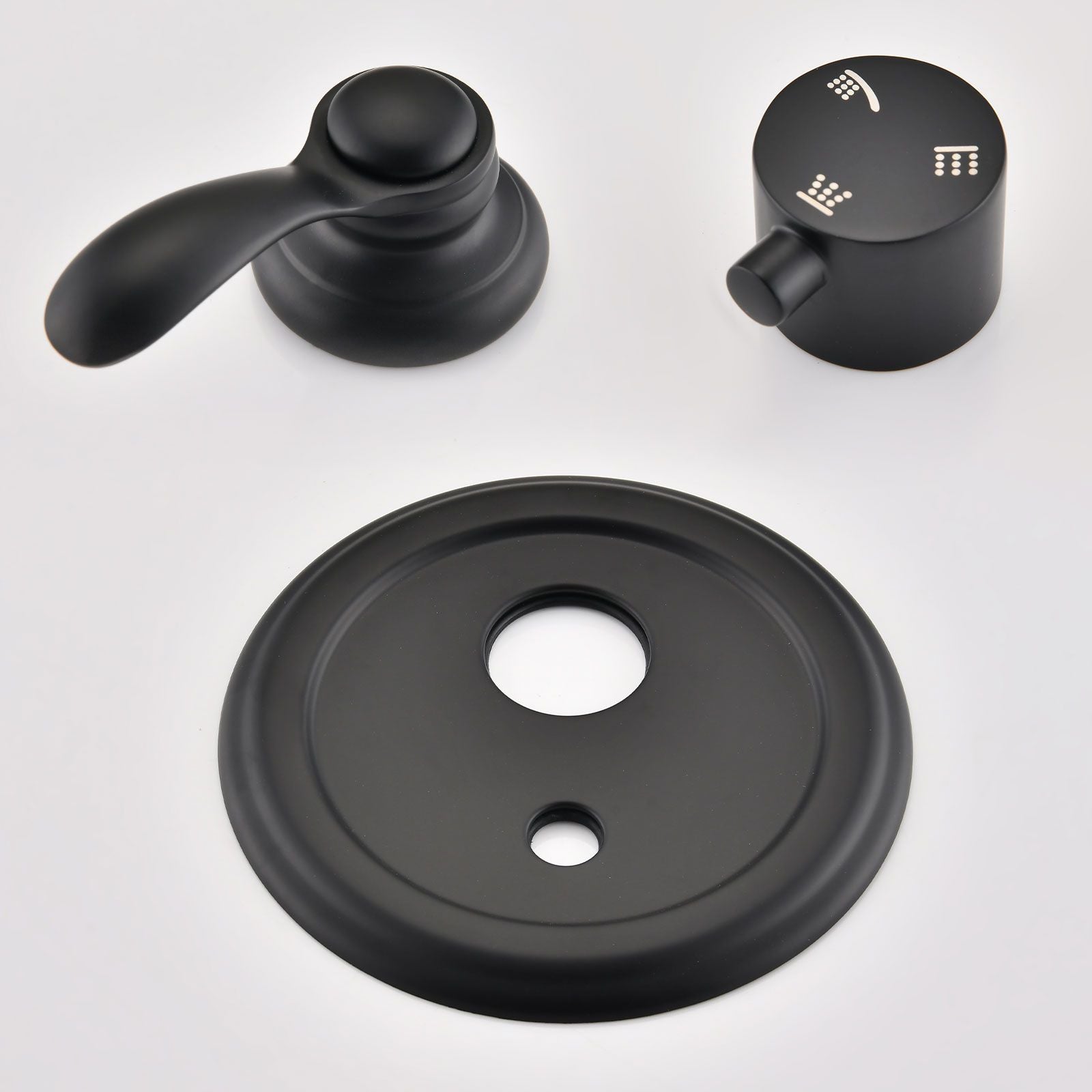 Single-Handle 4-Spray Patterns Bathroom Rain Shower Faucet with Body Jet Handshower in Matte Black (Valve Included) image 12