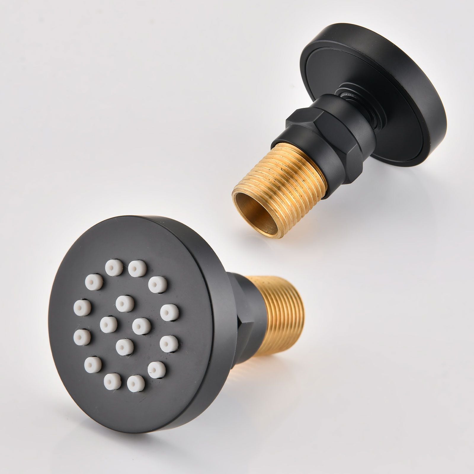 Single-Handle 4-Spray Patterns Bathroom Rain Shower Faucet with Body Jet Handshower in Matte Black (Valve Included) image 15