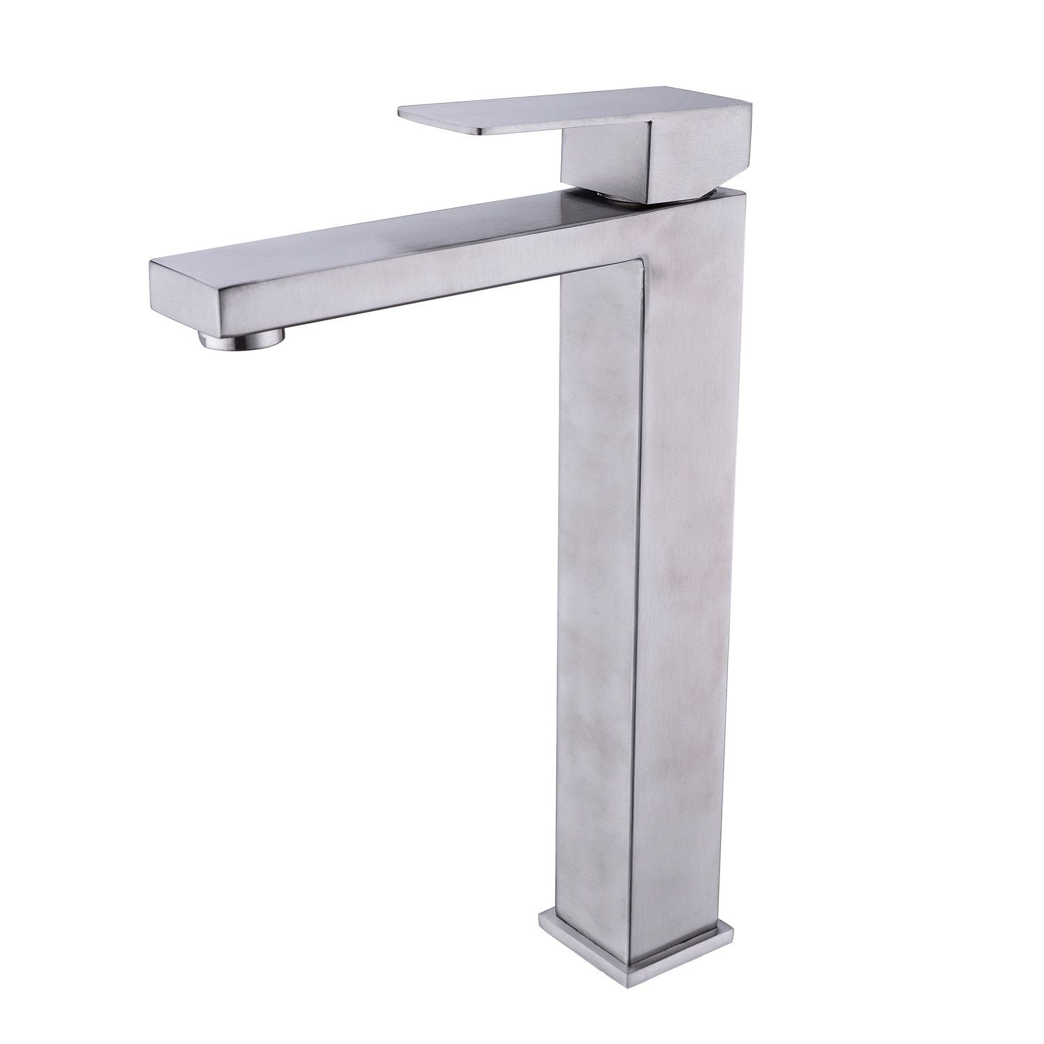 Single Handle Brushed Nickel Vanity Bathroom Faucet - Front View