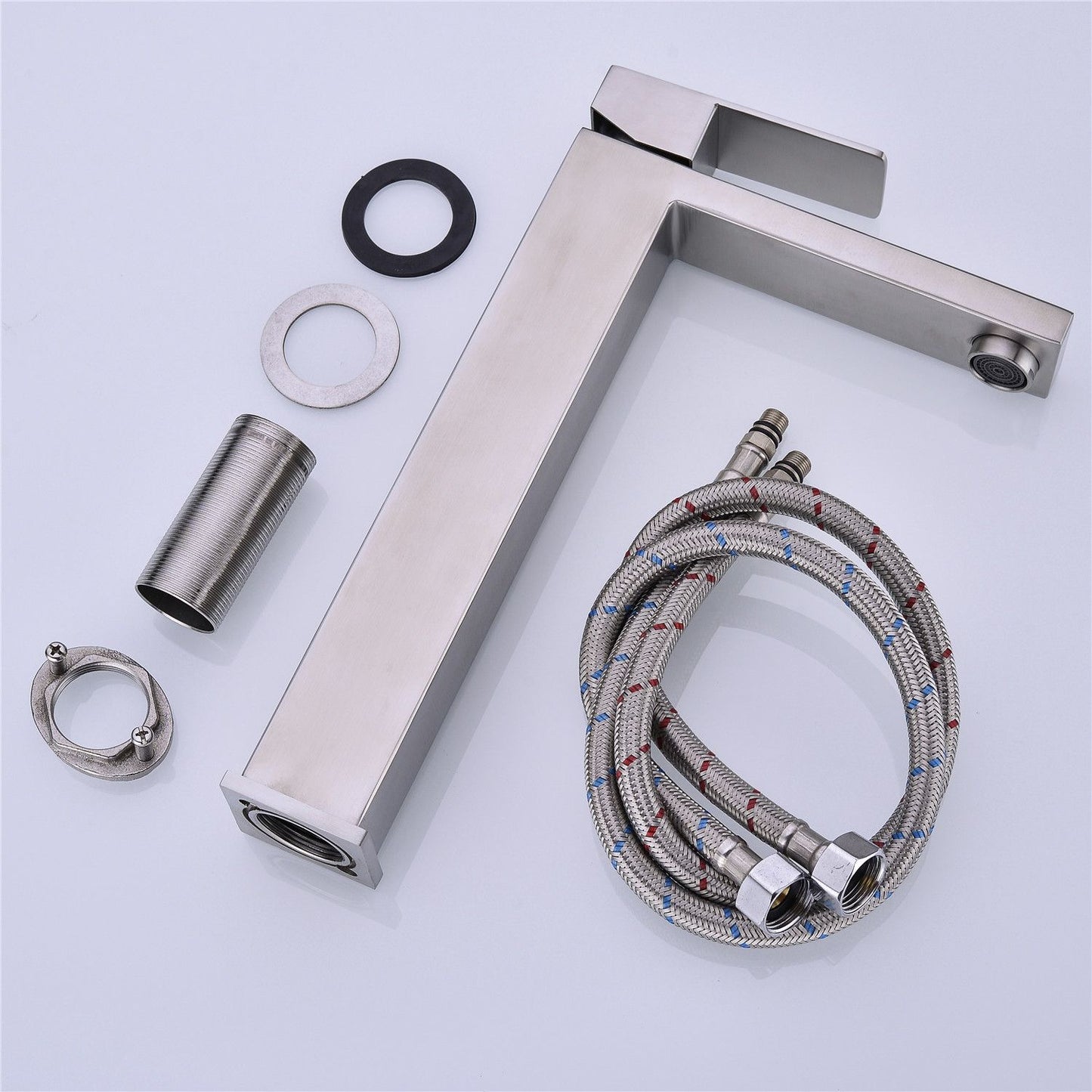 Single Handle Brushed Nickel Vanity Bathroom Faucet - Lifestyle Image