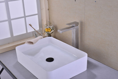 Single Handle Brushed Nickel Vanity Bathroom Faucet - Installation View