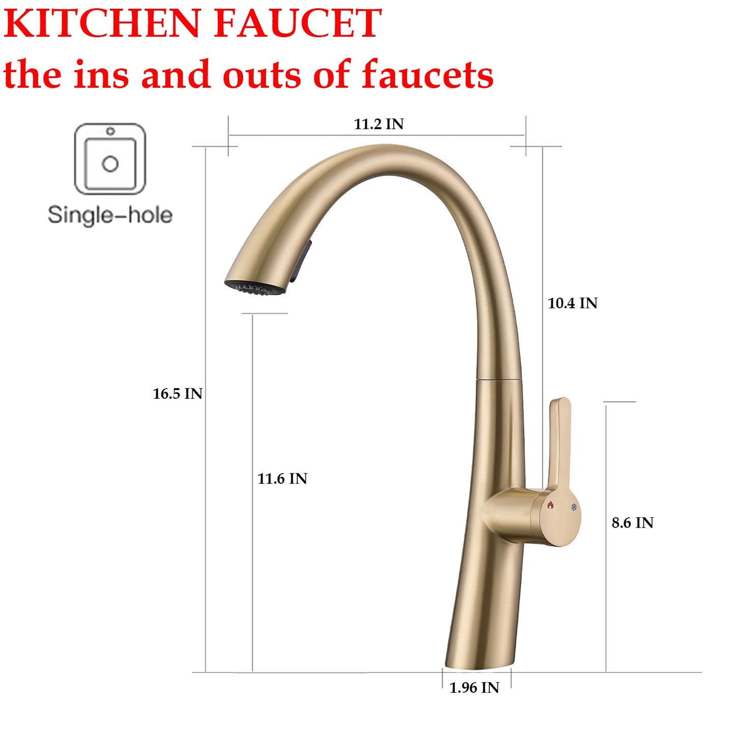 Single Handle Stainless Steel Pull Out Kitchen Faucet image 8