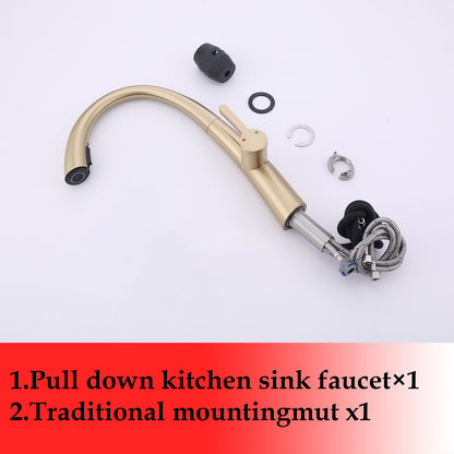 Single Handle Stainless Steel Pull Out Kitchen Faucet image 7