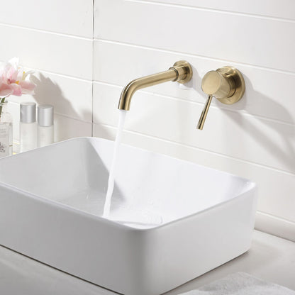 Single Lever Handle Wall Mounted Bathroom sink Faucet image 2