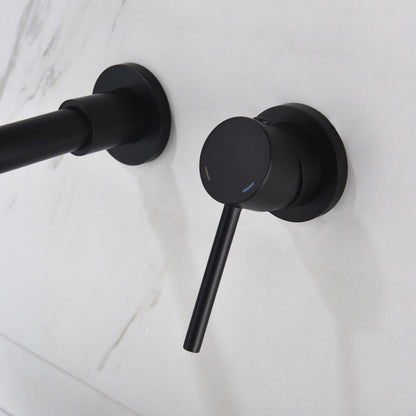 Single Lever Handle Wall Mounted Bathroom sink Faucet image 16