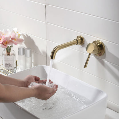 Single Lever Handle Wall Mounted Bathroom sink Faucet image 3