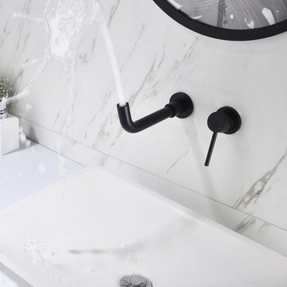 Single Lever Handle Wall Mounted Bathroom sink Faucet image 13