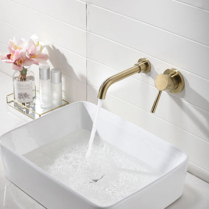 Single Lever Handle Wall Mounted Bathroom sink Faucet image 9