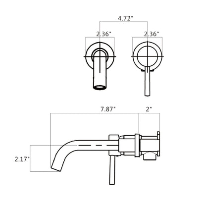 Single Lever Handle Wall Mounted Bathroom sink Faucet image 10