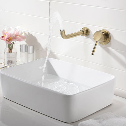 Single Lever Handle Wall Mounted Bathroom sink Faucet image 4
