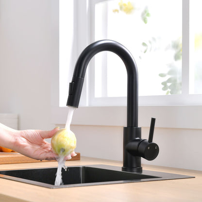 Sink Faucet, Black Kitchen Faucets with Pull Down Sprayer, Bathroom Sink Faucets Mini Bar Prep Faucet image 2
