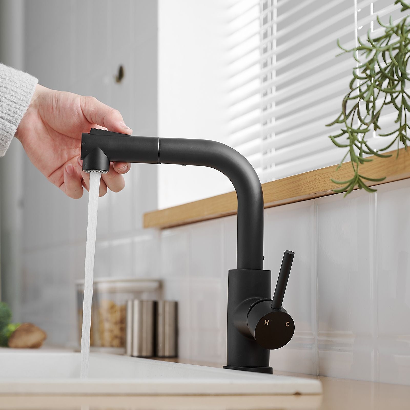Sink Faucet, Black Kitchen Faucets with Pull out Sprayer, Bathroom Sink Faucets Mini Bar Prep Faucet image 9