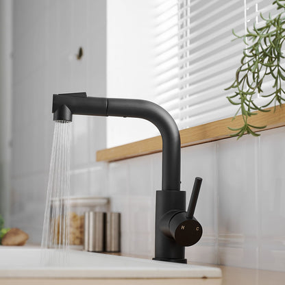Sink Faucet, Black Kitchen Faucets with Pull out Sprayer, Bathroom Sink Faucets Mini Bar Prep Faucet image 8
