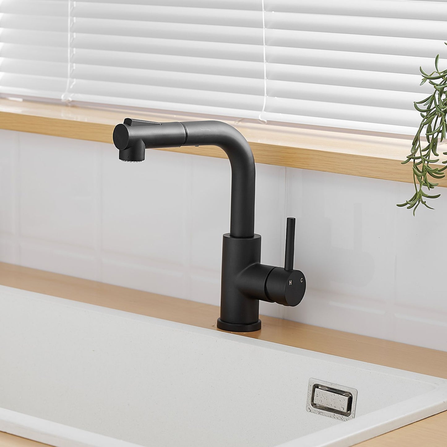 Sink Faucet, Black Kitchen Faucets with Pull out Sprayer, Bathroom Sink Faucets Mini Bar Prep Faucet image 4