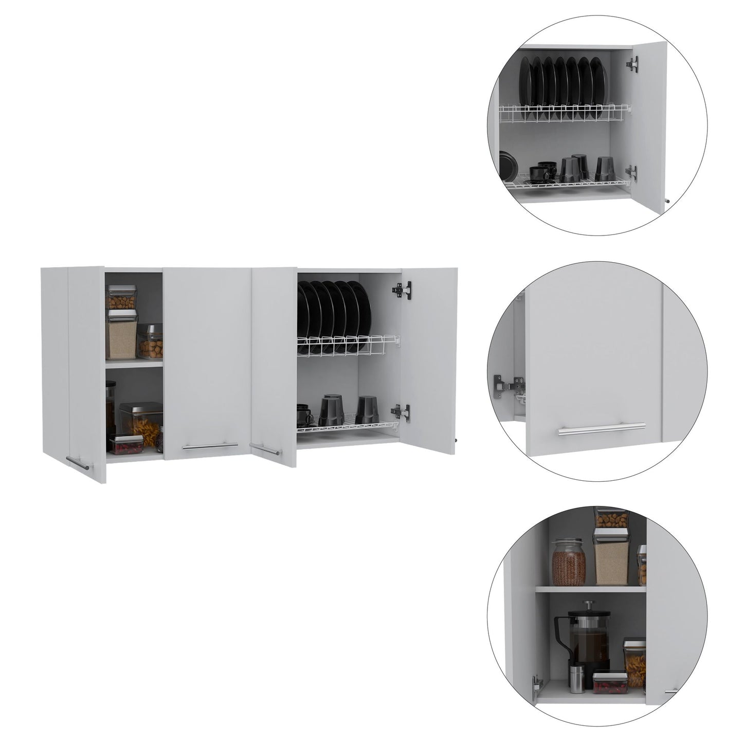 Sitka Wall Cabinet, Two Spacious Divisions, Four Doors image 4