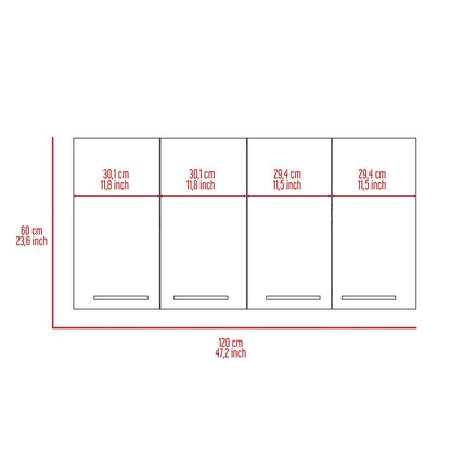 Sitka Wall Cabinet, Two Spacious Divisions, Four Doors image 8