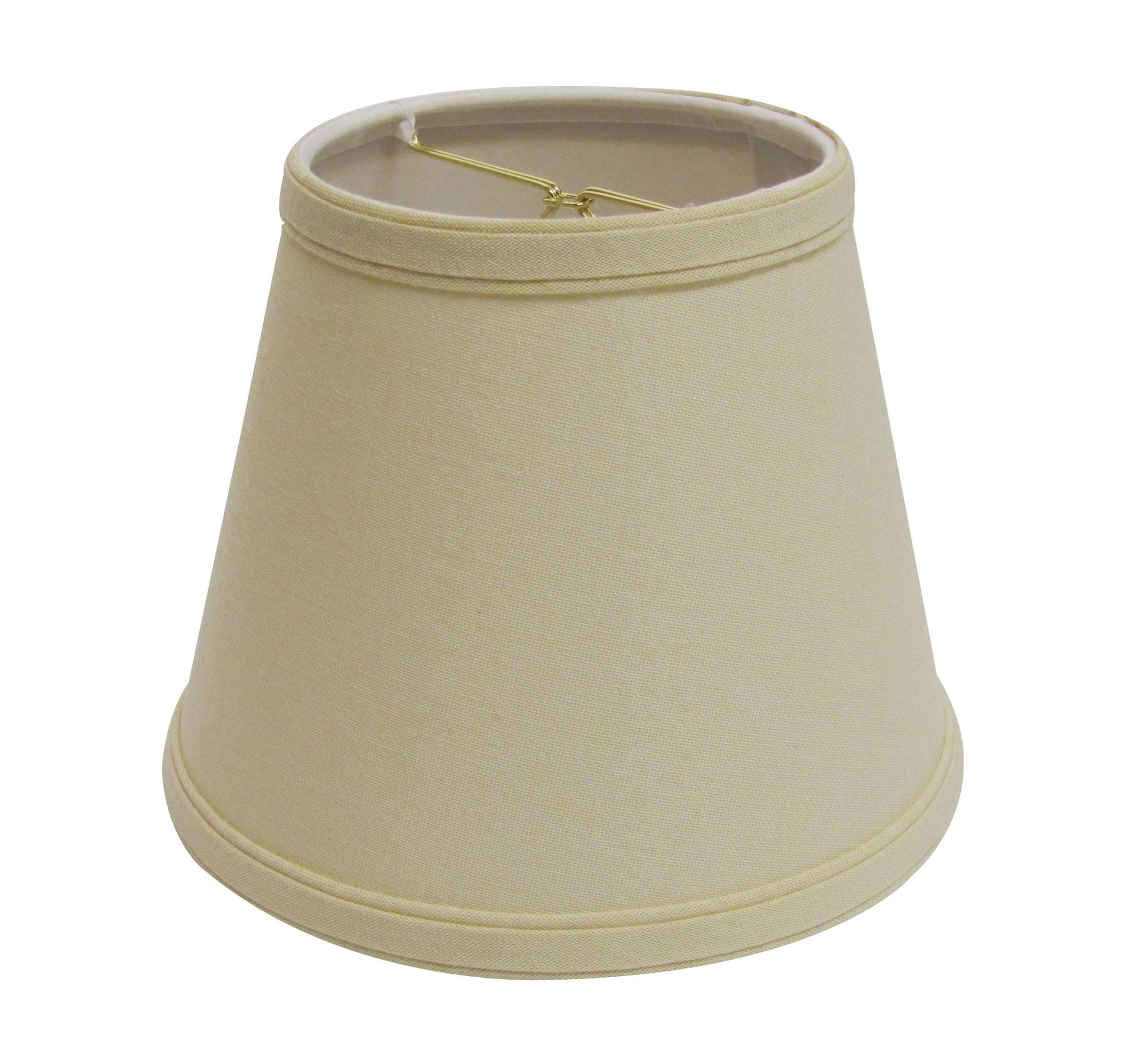 Slant Empire Hardback Lampshade with Bulb Clip, Beige image 1