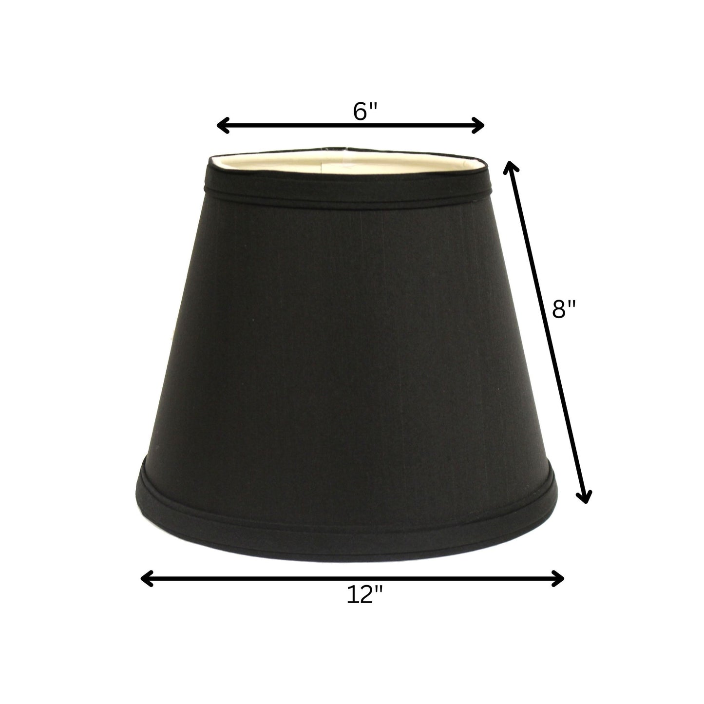 Slant Empire Hardback Lampshade with Uno Fitter, Black (with white lining) image 5