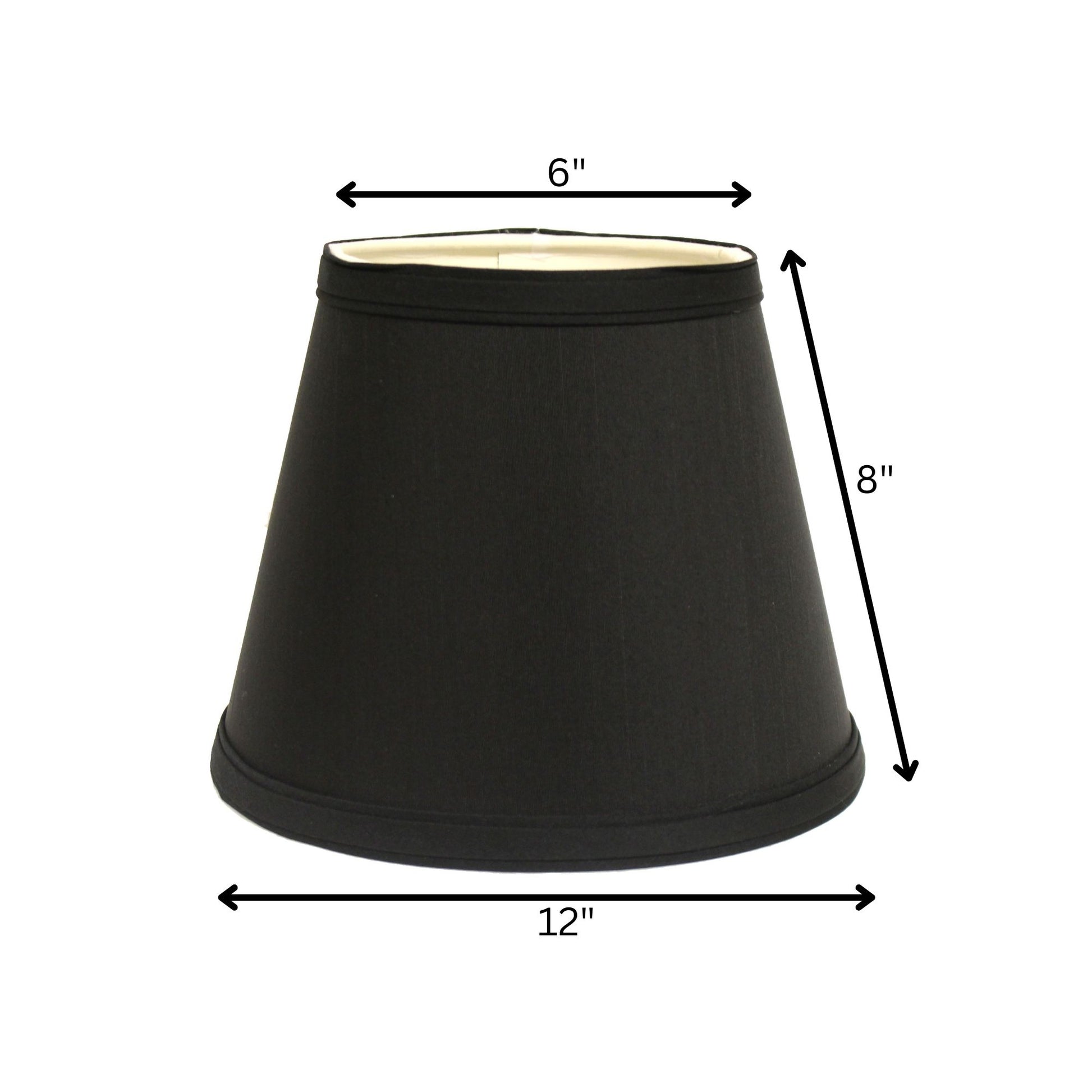 Slant Empire Hardback Lampshade with Uno Fitter, Black (with white lining) image 5