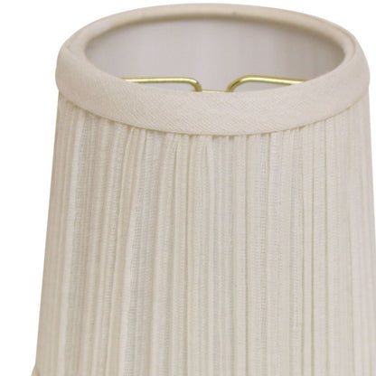 Slant Hardback Chandelier Lampshade with Flame Clip, White (Set of 6) image 2
