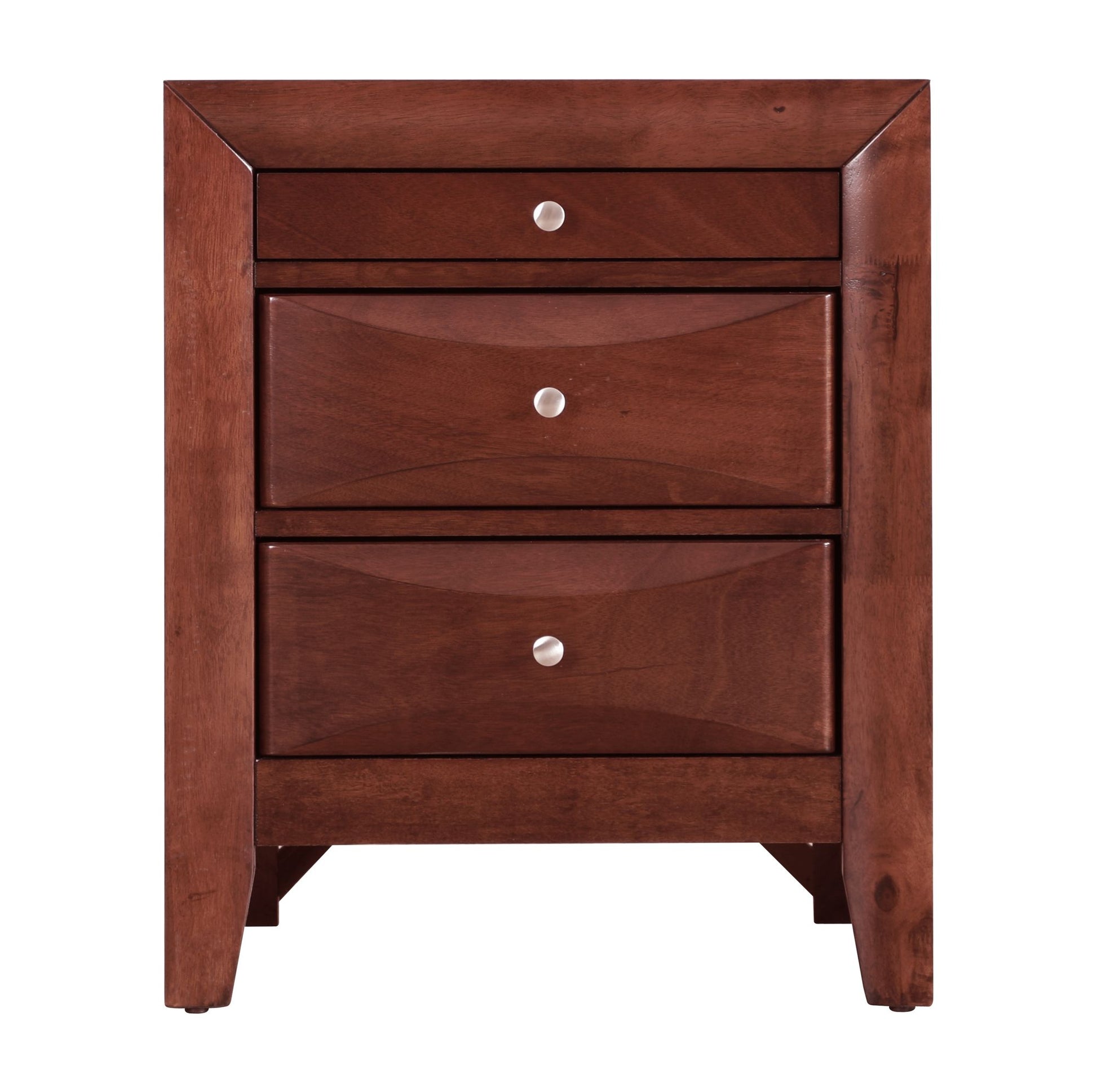 Sleek Cherry Nightstand With Storage image 4